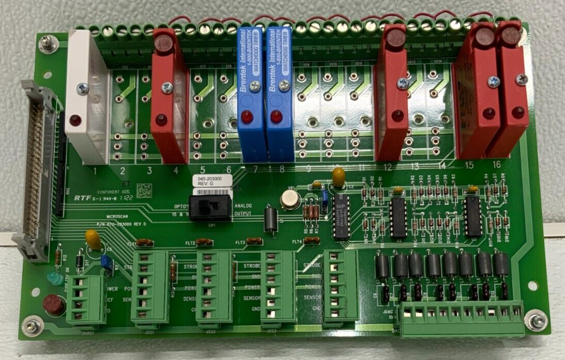 Microscan RTF 070-203000 Rev D Simatic Monitor Control Board Assembly ...