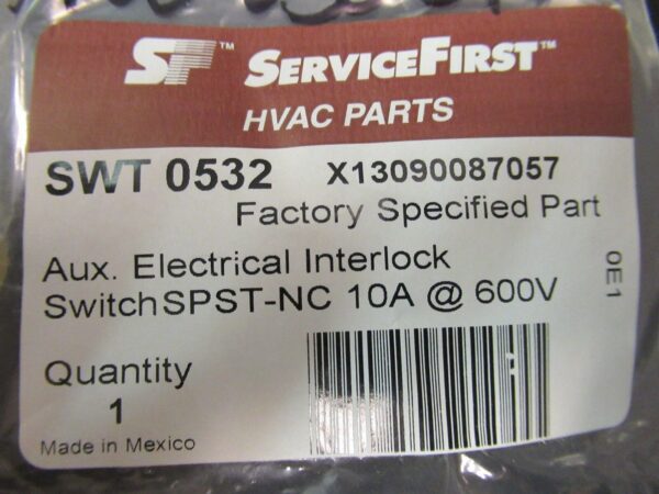 Service First SWT0532 Auxiliary Electrical Interlock Switch HVAC Parts Lot of 5