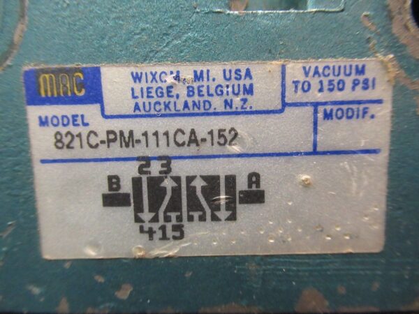 MAC PME-111CAAA 821C-PM-111CA-152 Pneumatic Solenoid Valve Coil Assembly FS5I