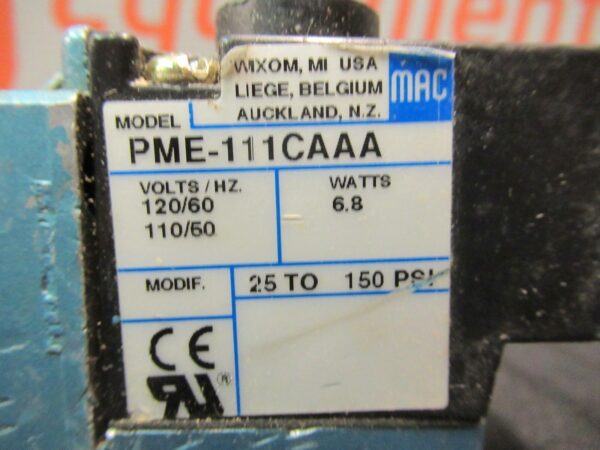 MAC PME-111CAAA 821C-PM-111CA-152 Pneumatic Solenoid Valve Coil Assembly FS5I