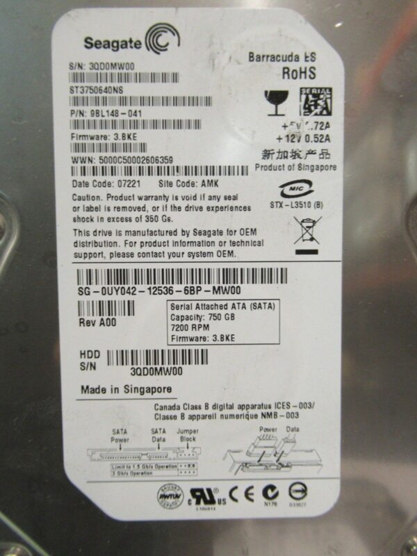 Seagate SATA SAS Hard Drive 73GB 250GB 500GB 750G 2TB HDD Lot of 11