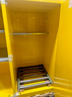 Justrite Flammable Liquid Storage Cabinet 115 Gallon Drum Roller Shelves 899260