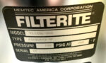 Filterite Memtec 911236-000 63AQUA+3-4F Cartridge Filter Housing 120PSI I12A