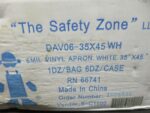 The Safety Zone 6 Mil Vinyl Apron DAV06-35X45WH White 35" x 45" Lot of 72 New