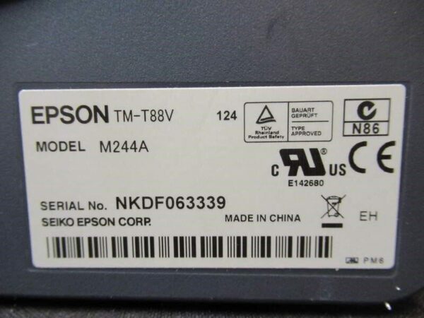 Epson Micros M244A POS Thermal Receipt Printer IDN USB Port Interface Cables