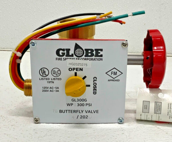 Globe Fire Sprinkler Co GL300G Grooved Butterfly Valve 1 1/2” HBG 300 PSI 71A