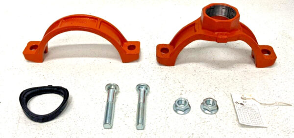 New Lot of 2 SPP Threaded 6" x 2" Mechanical Female Bolted Tee Outlet Pipe B7B
