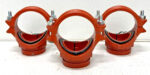 Lot of 3 Grinnell FIG 730 Grooved 4" x 3" Mechanical Female Tee Outlet A4A