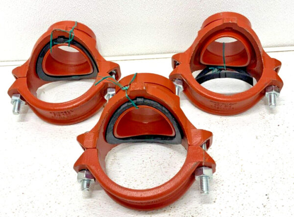 Lot of 3 Grinnell FIG 730 Grooved 4" x 3" Mechanical Female Tee Outlet A4A