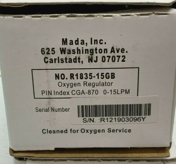 Mada Medical Barb Outlet Oxygen Click Regulators R1835-15GB CGA 870 Lot of 10