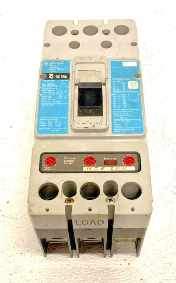 Westinghouse HJD3250F Series C Circuit Breaker 250 Amp 3 Pole 600V 11E