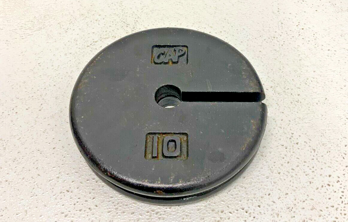 Lot of 2 CAP 10lb Slotted Cast Iron Calibration Weights 37A_2 Lot of 2 CAP 10lb Slotted Cast Iron Calibration Weights 37A