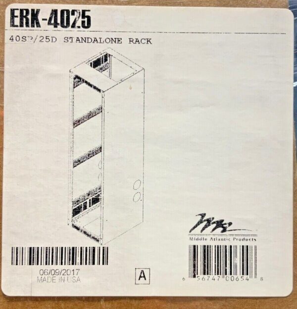 NEW Middle Atlantic Products Rack ERK-4025 Rear Door 40 RU 74.125"H x 25"D J1A