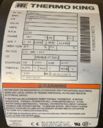 Baldor Reliance Thermo King 1040742 Electric Motor .75HP 20V 3PH 104-0742 G3A