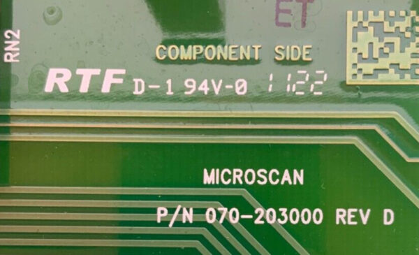 Microscan RTF 070-203000 Rev D Simatic Monitor Control Board Assembly 245A