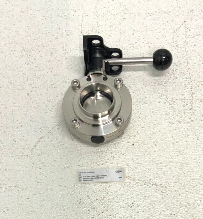 NEW GEA Tuchenhagen 236310010196 2" Hygienic Butterfly Valve PN10 AISI 304 242G_0 NEW GEA Tuchenhagen 236310010196 2" Hygienic Butterfly Valve PN10 AISI 304 242G