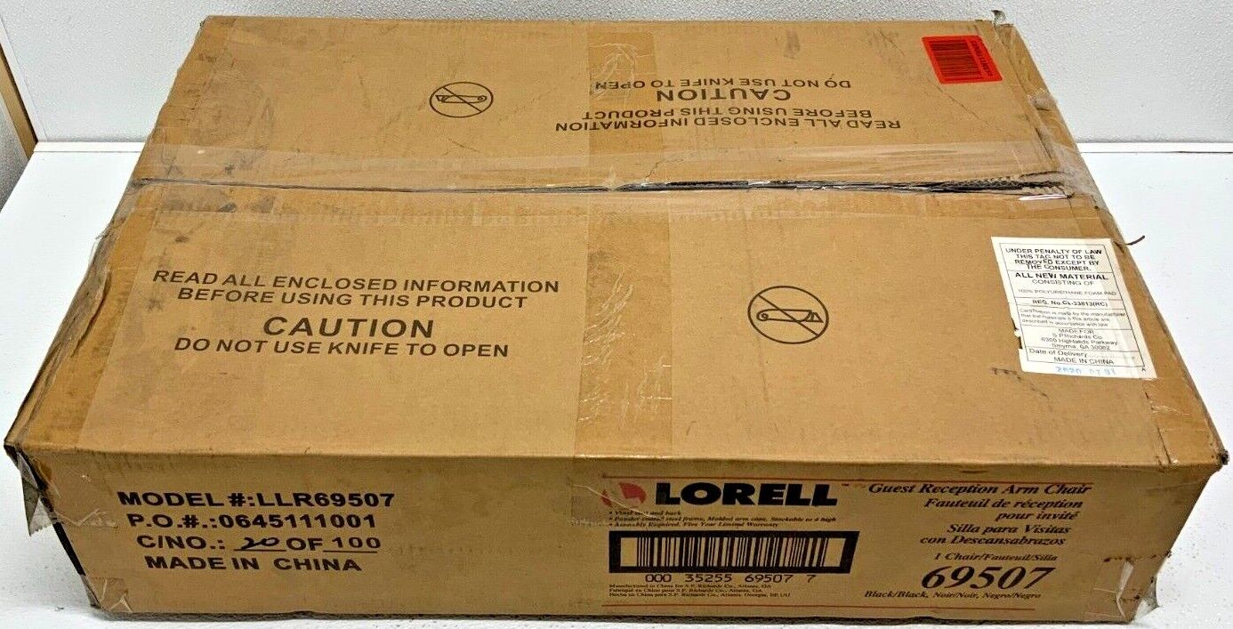 NEW Lorell LLR69507 Reception Guest Chair Black Vinyl 23.8 x 23.5 x 30.5 B2A_3 NEW Lorell LLR69507 Reception Guest Chair Black Vinyl 23.8 x 23.5 x 30.5 B2A