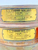 Set of 2 USA Standard Sieve Series Brass 8" Dia 50, 200 1 Base 1 Lid Lot #12