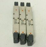 Lot of 3 SMC VSR8-4-FJG-D-3VZR Double Solenoid Valve Position 3 E12B