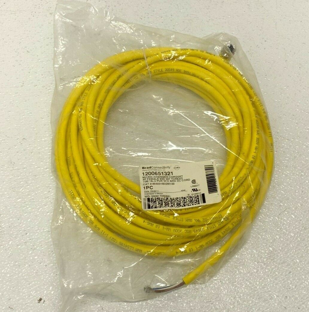 NEW Brad Connectivity 804001B02M100 1200651321 Micro-Change Cordset M12 269F_0 NEW Brad Connectivity 804001B02M100 1200651321 Micro-Change Cordset M12 269F