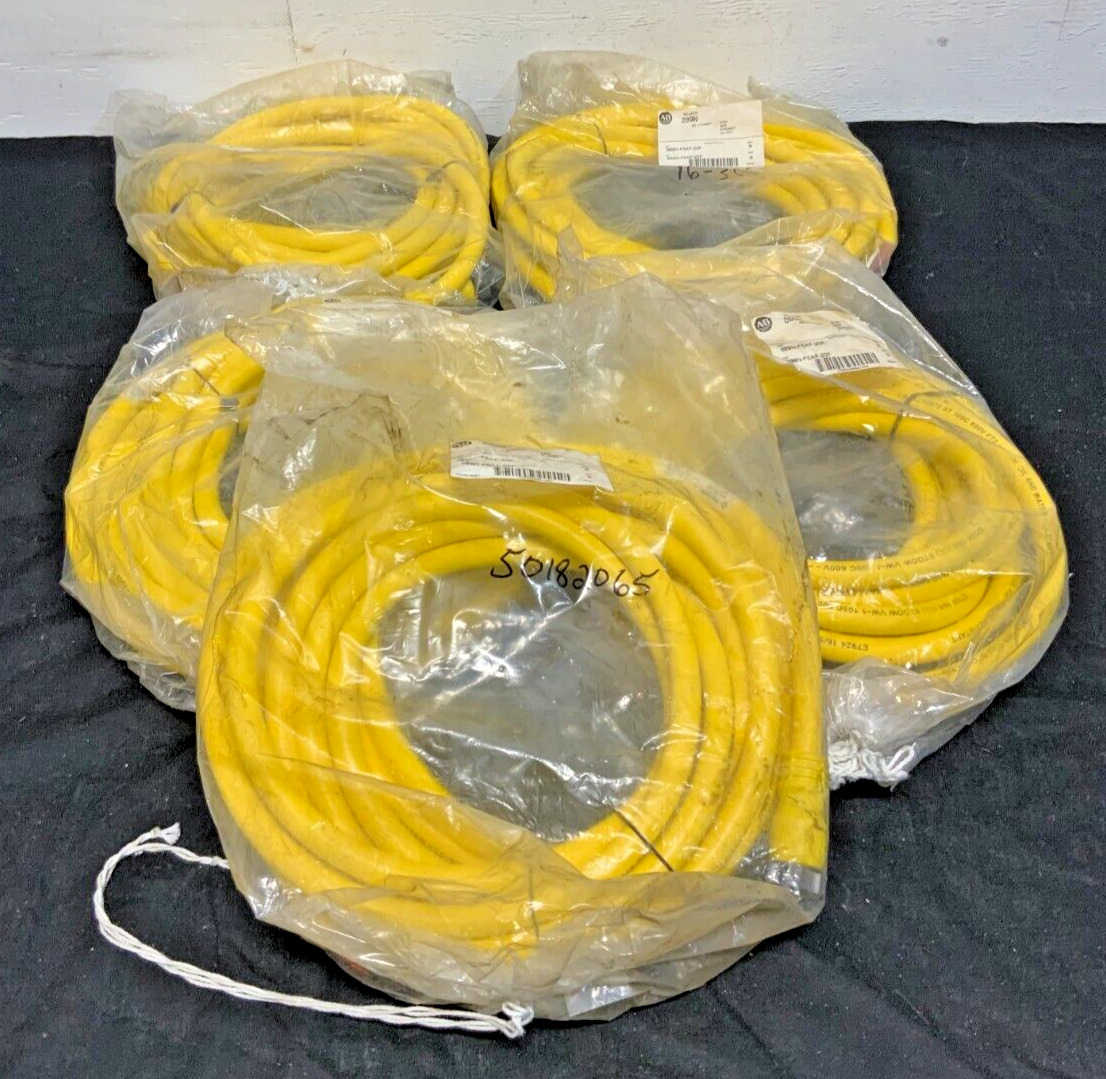 Lot of 5 Allen-Bradley 889N-F5AF-20F Straight 5 Pin Mini QD Cordset 20FT Cable_0 Lot of 5 Allen-Bradley 889N-F5AF-20F Straight 5 Pin Mini QD Cordset 20FT Cable