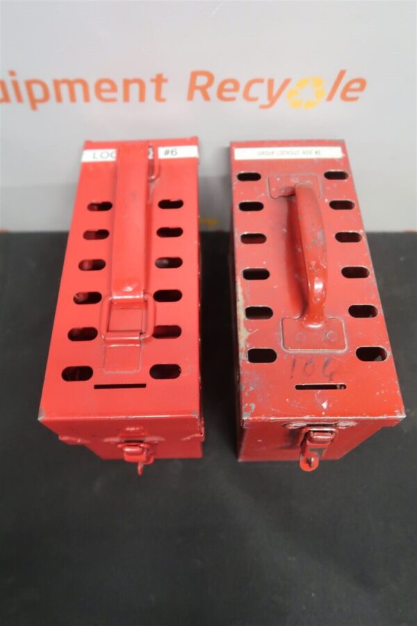 Brady Portable Group Lock Lockout Box Red Steel 6"x9"x3.5" 65699 Lot of 2