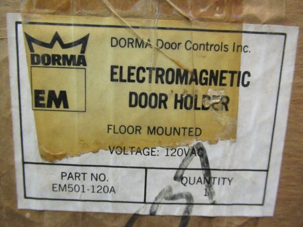 Dorma EM EM501-120A Electromagnetic Door Holder Floor Mounted 120VAC Lot of 2