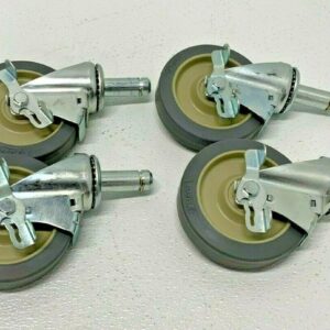 Set of 4 Olympic Jarvis Centaur J5FBA-4 5" Stem Swivel Caster Wheels w/Brake 15D