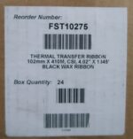 Clean Start Thermal Transfer Ribbon Black FH Wax 4.02" x 1345' 102mm 410M Lot11