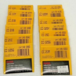 Kodak Wratten Gelatin Filter 75mmx100mm Variety Lot Of 8 249G