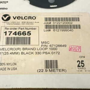 Velcro 174665 Loop 1000 1" Black 330 PSA New in Box 25 Yards 249D