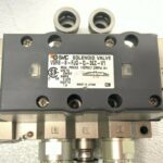 SMC VSR8-8-FJG-D-3EZ-V1 Pneumatic Solenoid Valve w/ ISO Plug-in Blue Coil 51B