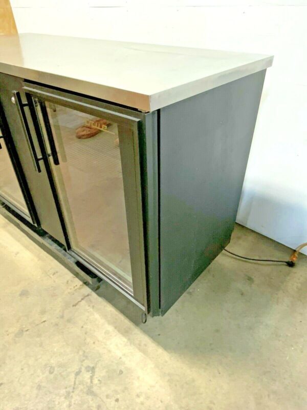True TBB-3G-HC-LD 69" 2 Glass Swing Door Back Bar Refrigerator Cooler W/Lighting