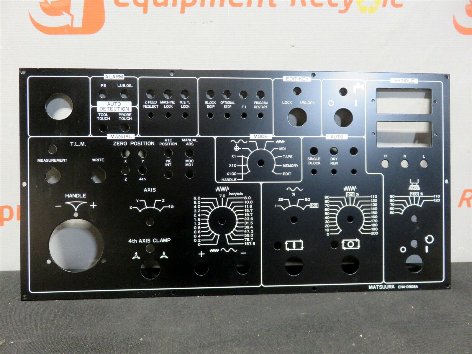 Matsuura Yaskawa EN4-0908A Main Operator Control Panel Faceplate ...