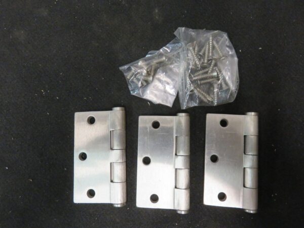 Commercial Hinge 3 Piece Nickel Finish Door Hinges 3.5"X3.5"X3.1mm New Lot of 7