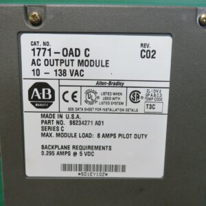 Allen Bradley 1771-OAD/C 120 Vac AC Output Module C02 10-138 Vac Lot of 2
