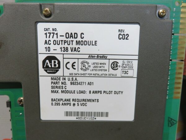 Allen Bradley 1771-OAD/C 120 Vac AC Output Module C02 10-138 Vac Lot of 2