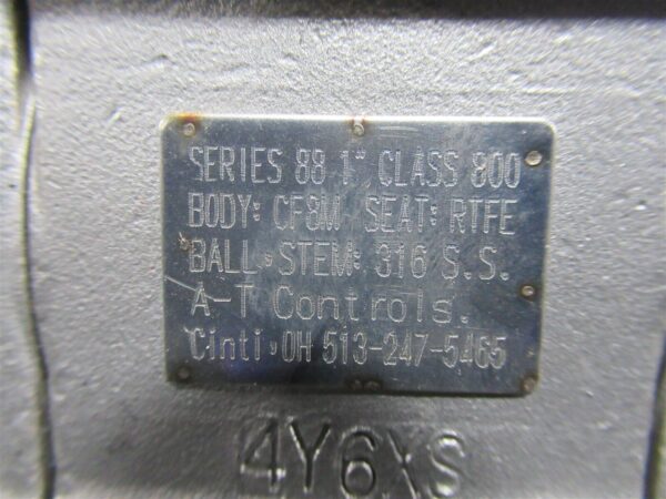 A-T Controls 1" Series 88 Stainless Steel Socket Weld Ball Valve New