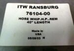 ITW Ransburg 76104-00 Hose Whip H.P. Rem 40" Length New