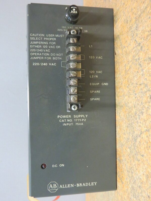 Allen Bradley Bulletin Power Supply Series B 120V 1/5 Amp 1771-P2