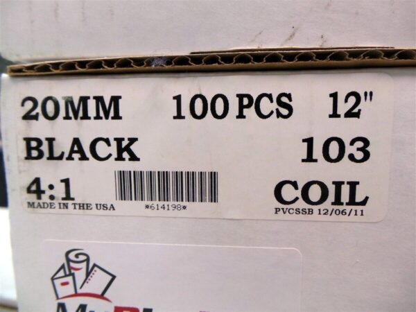 My Binding Black 12" 20mm 25MM Coil Binding Spiral Spines New Lot of 300