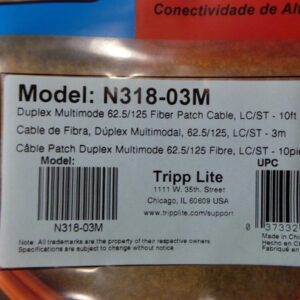 Tripp Lite N318-02M N318-01M N318-03M Fiber Optic Patch Cable Multimode Lot 9