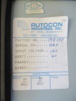 Autocon Industries 195188 Emergency Eyewash Shower Control Panel