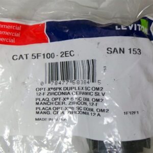 Leviton 5F100-2EC Opt-X Adapter Plates Rack Wall Mnt Ceramic Zirconia Lot of 5.