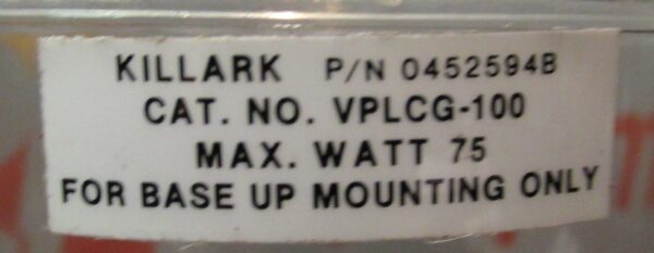 Killark VPLCG-100 Polycarbonate Light Fixture Globe Plastic Clear Cover Lot of 4
