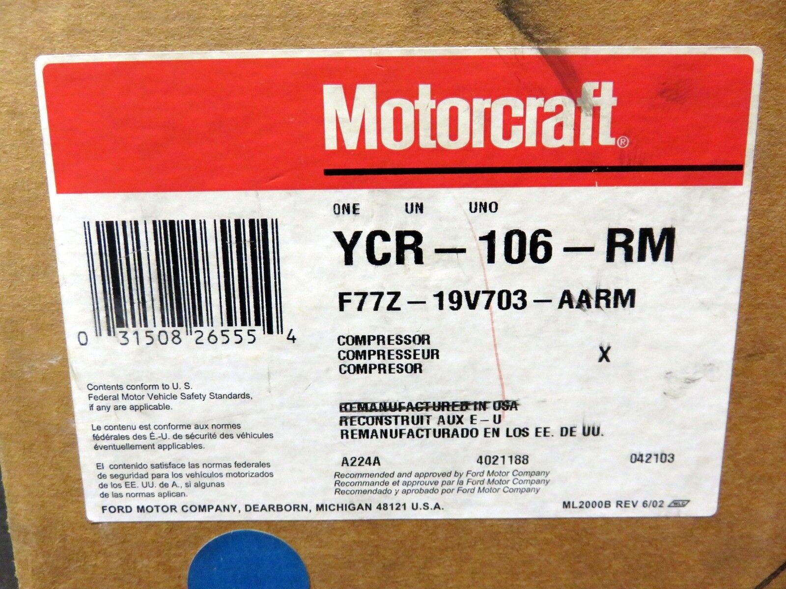 Motorcraft YCR-106-RM Compressor Clutch Remanufactured F77Z-19V03-AARM _5 Motorcraft YCR-106-RM Compressor Clutch Remanufactured F77Z-19V03-AARM