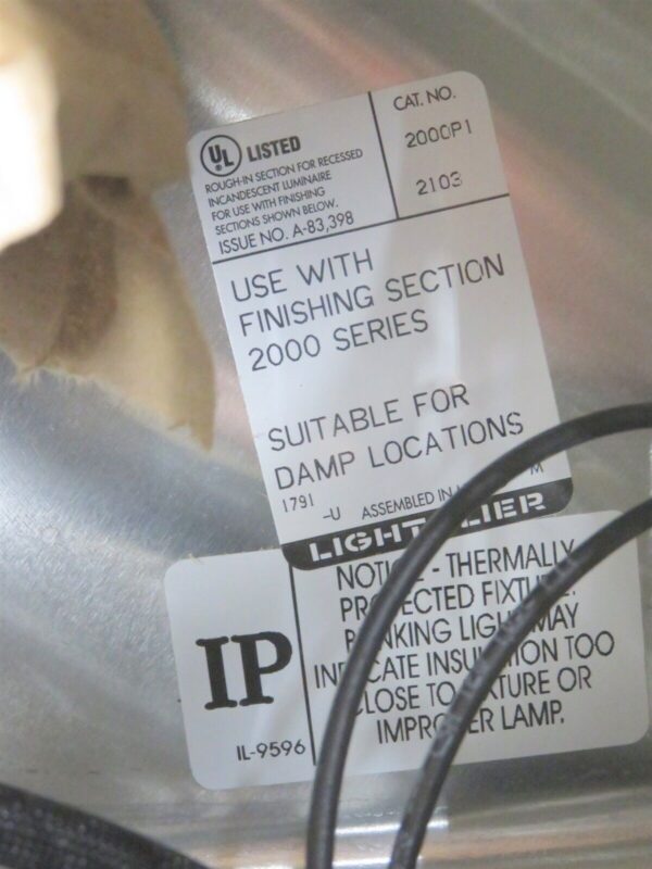 Lightolier Lytecaster 2000P1 Incandescent Non_IC Enclosed Frame-In Light Kit
