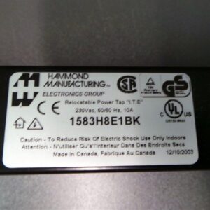Hammond Rear 8 Outlet Power Strip 10 Amp 1583H8E1BK with Switch Lot of 5 New