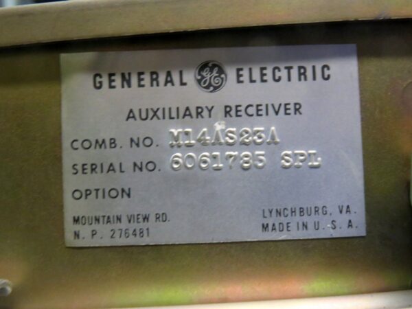 General Electric Auxiliary Receiver Transmitter M14AS23A