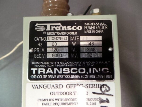 Transco UTX912N3G Neon Transformer GFP Series G LED